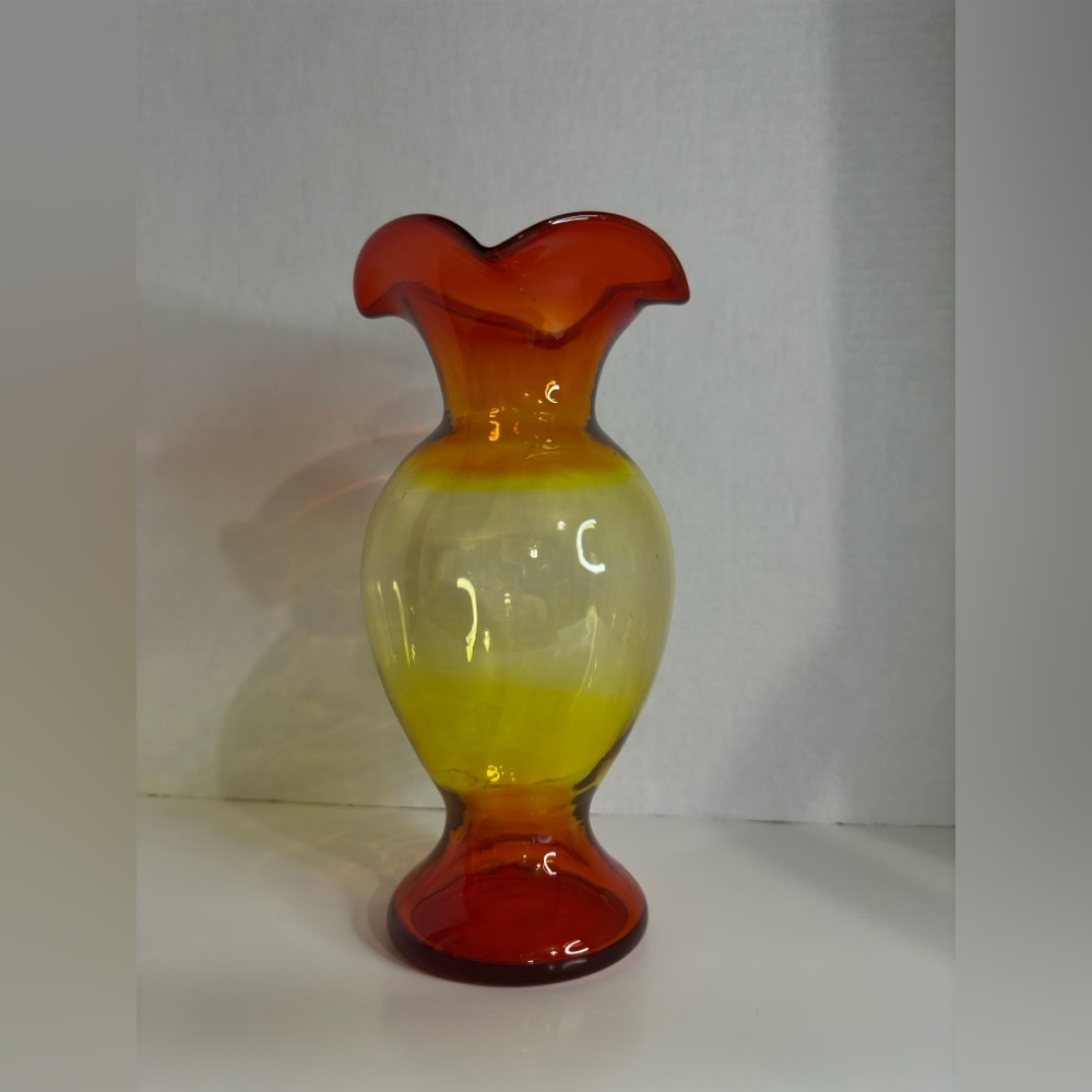 Vintage Amberina Art Glass Vase